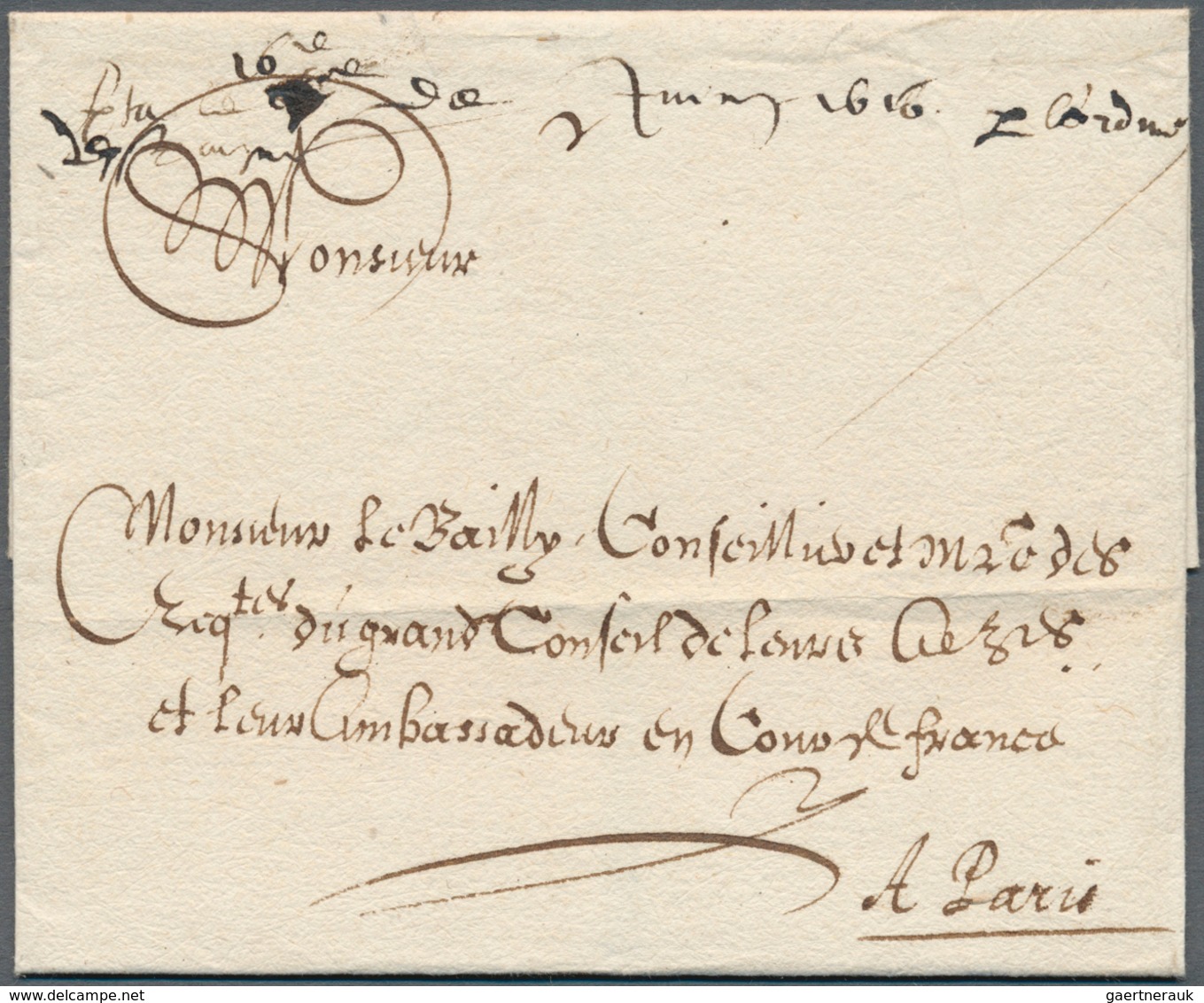 Belgien - Vorphilatelie: 1611/16, Zwei Faltbriefe Von Brüssel Nach Paris, Dabei Einmal 1616 Per Thur - Otros & Sin Clasificación