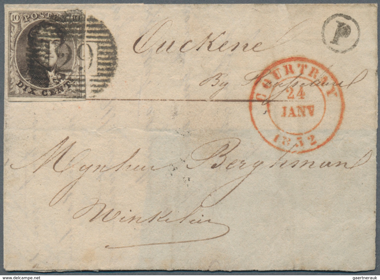 Belgien: 1850/1867, Group Of 7 Covers/entires, Comprising Imperforated Issues As Single Or Multiple - Nuevos