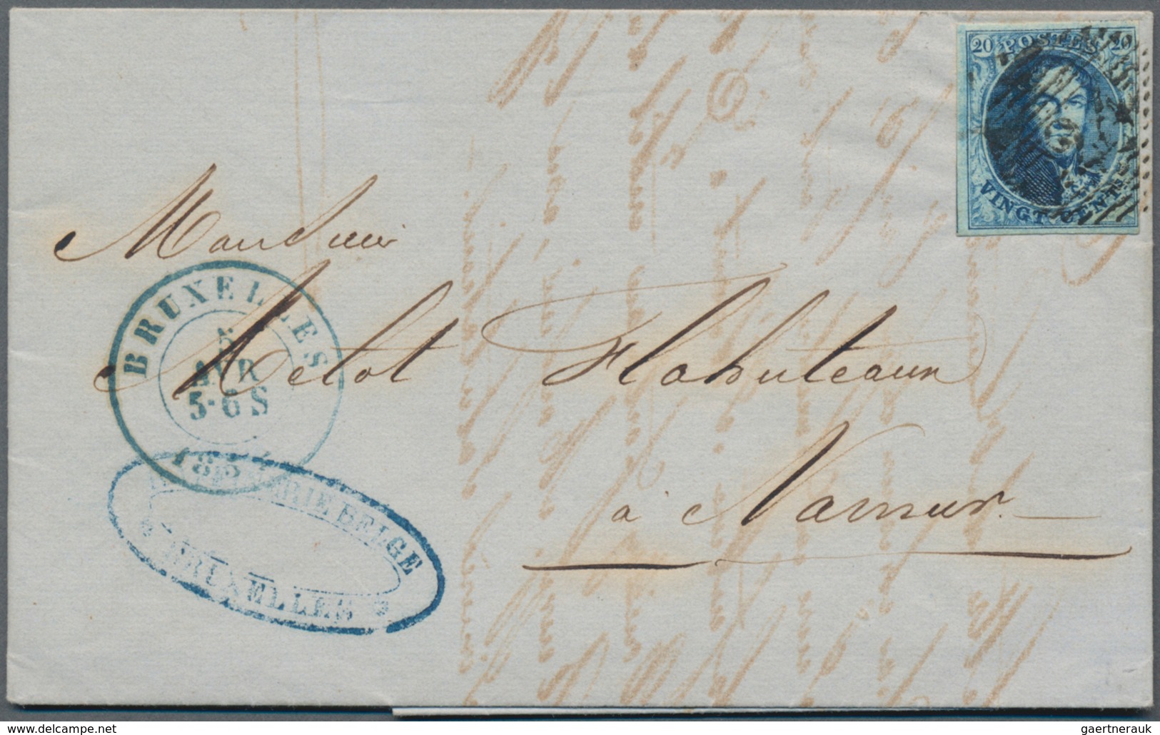 Belgien: 1850/1867, Group Of 7 Covers/entires, Comprising Imperforated Issues As Single Or Multiple - Unused Stamps
