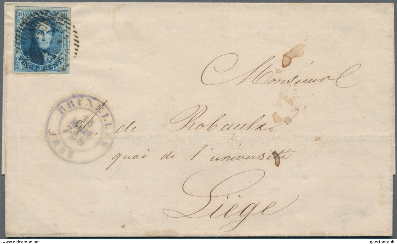 Belgien: 1850/1867, Group Of 7 Covers/entires, Comprising Imperforated Issues As Single Or Multiple - Unused Stamps