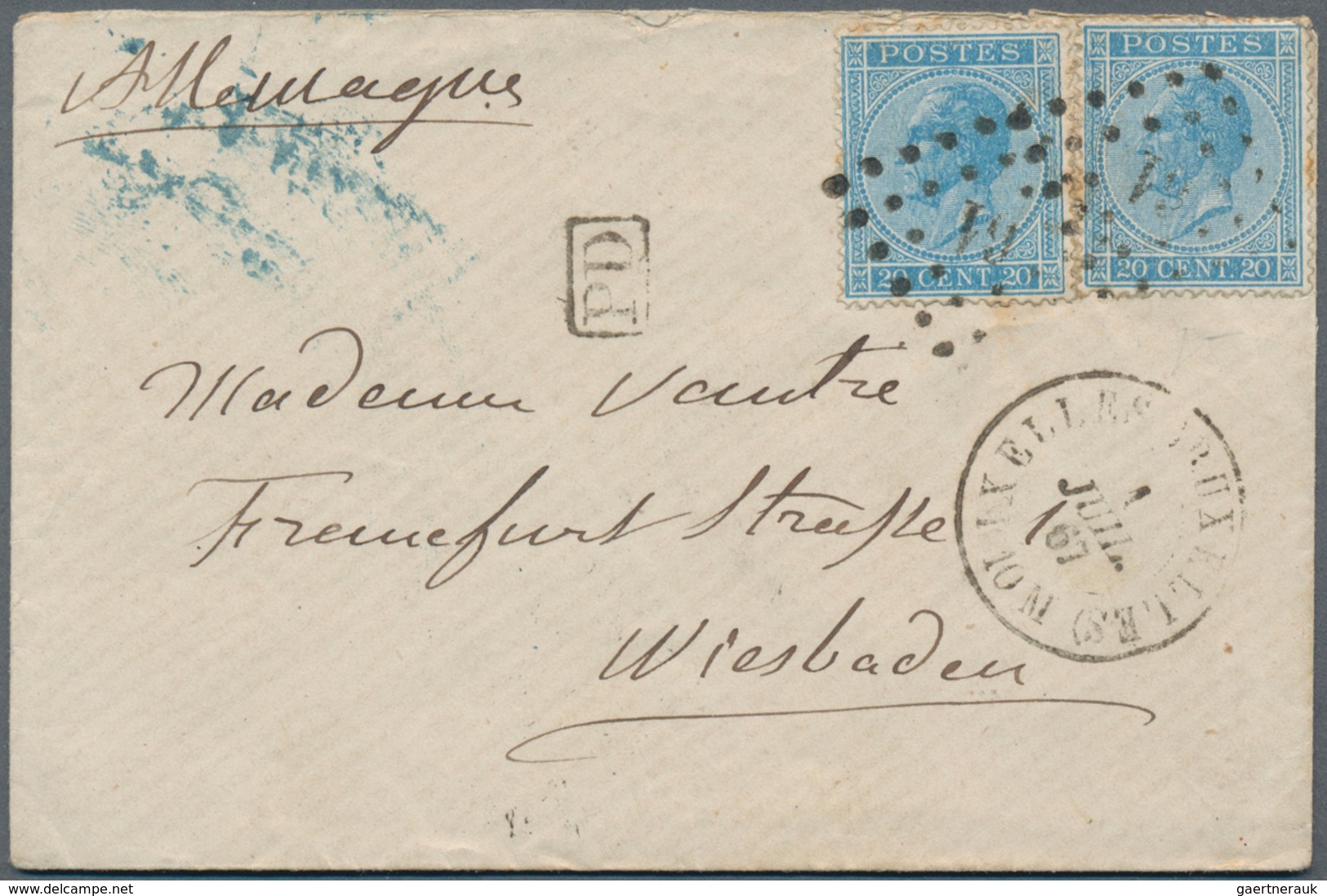 Belgien: 1850/1867, group of 7 covers/entires, comprising imperforated issues as single or multiple