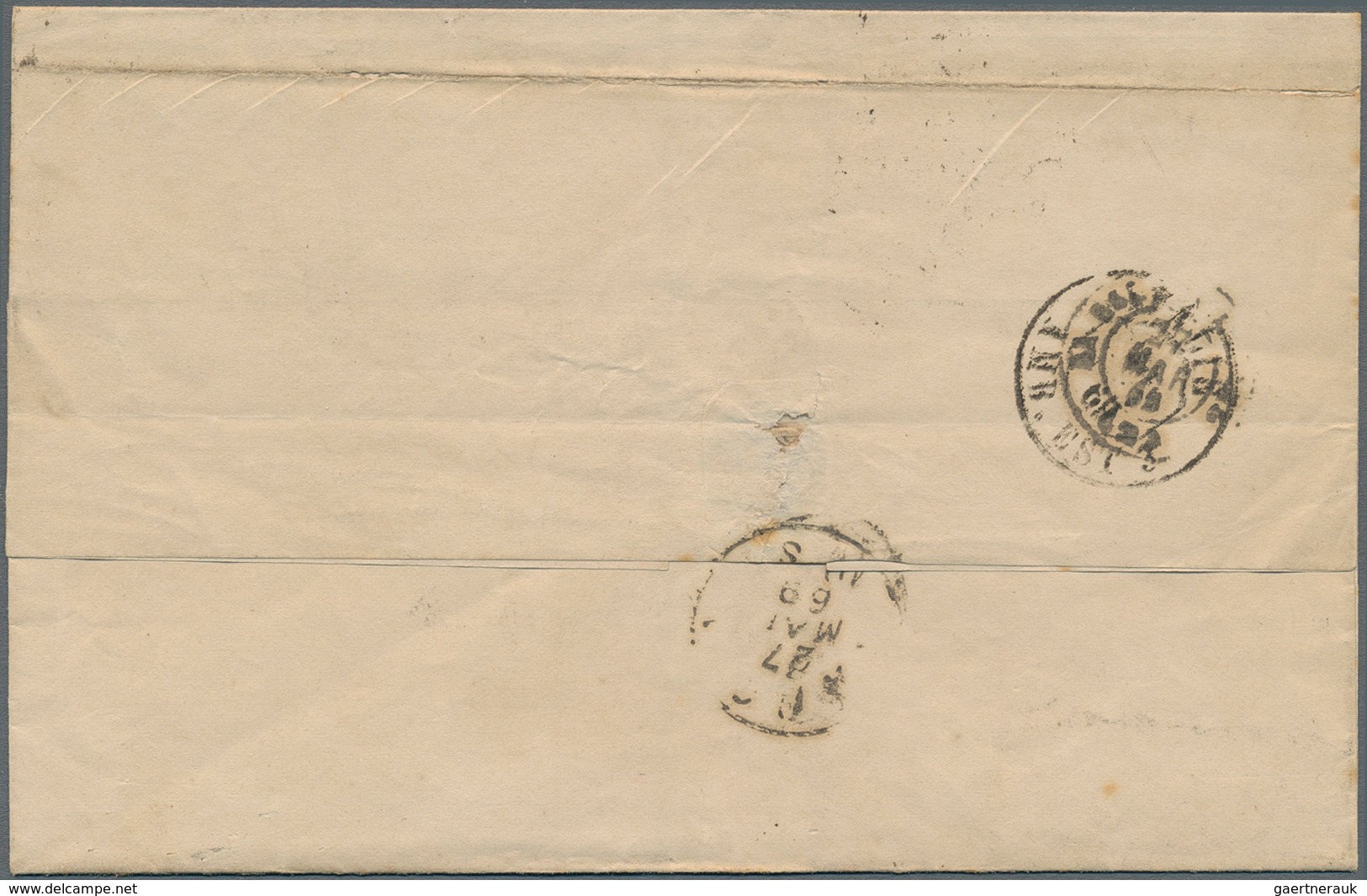 Belgien: 1869, 40c. Rose, Single Franking On Lettersheet From "BRUXELLES 24 MARS 69" To Padua/Italy - Unused Stamps