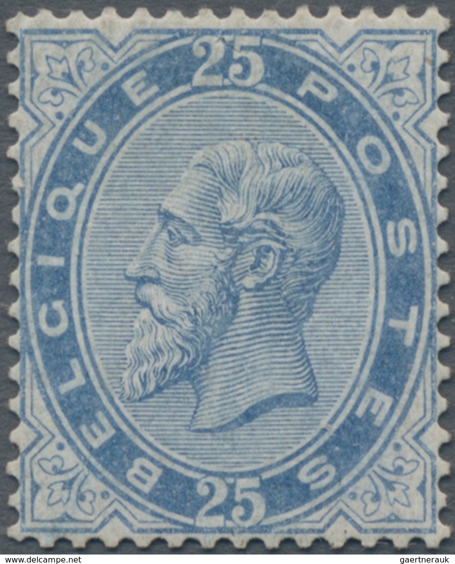 Belgien: 1883, Definitives Leopold II., 25c. Blue, Fresh Colour, Well Perforated, Mint Never Hinged, - Unused Stamps