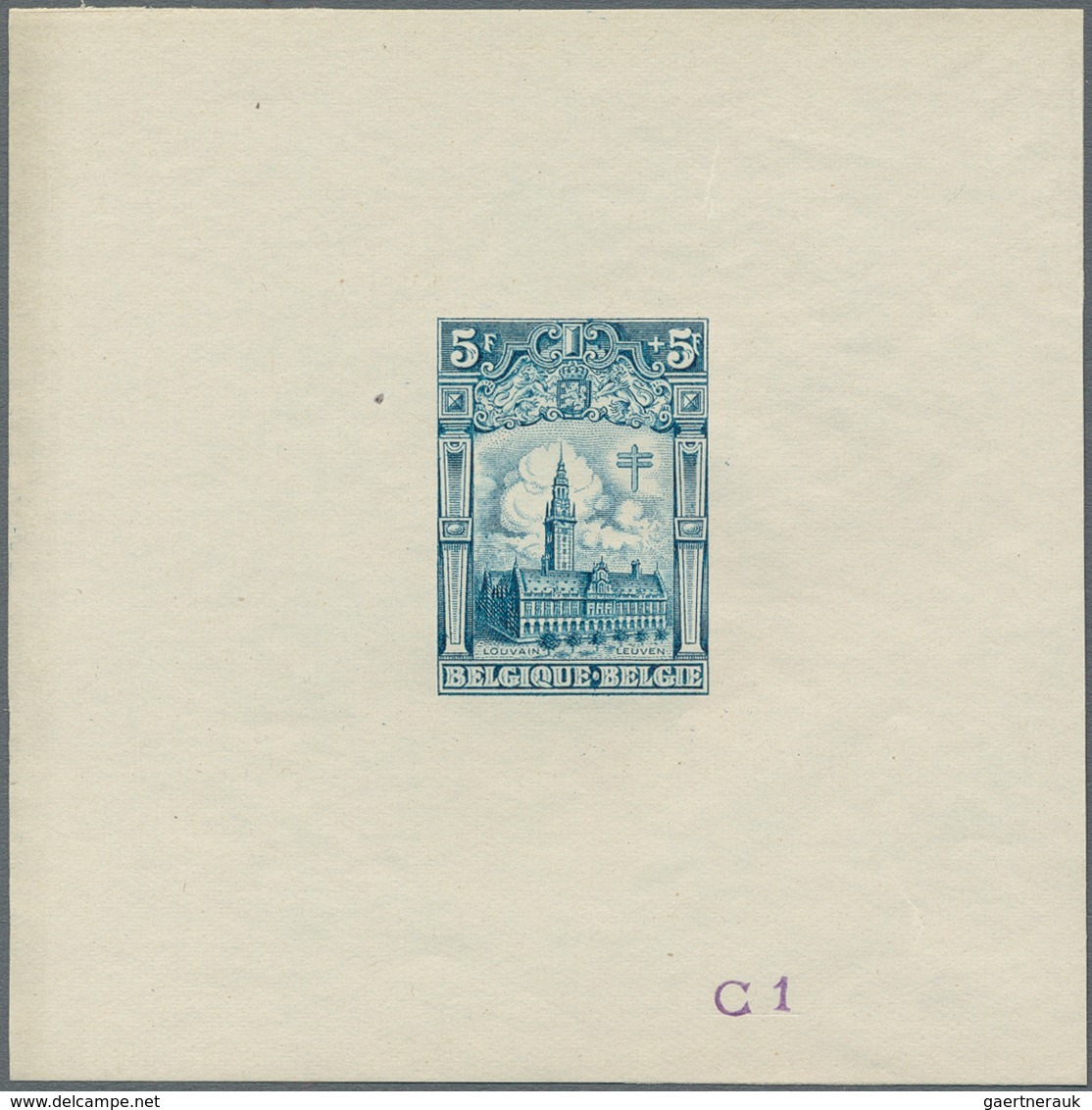 Belgien: 1928, Tuberculosis Fighting, 5fr.+5fr. "Leuven University", Set Of 20 Epreuves In Different - Nuovi