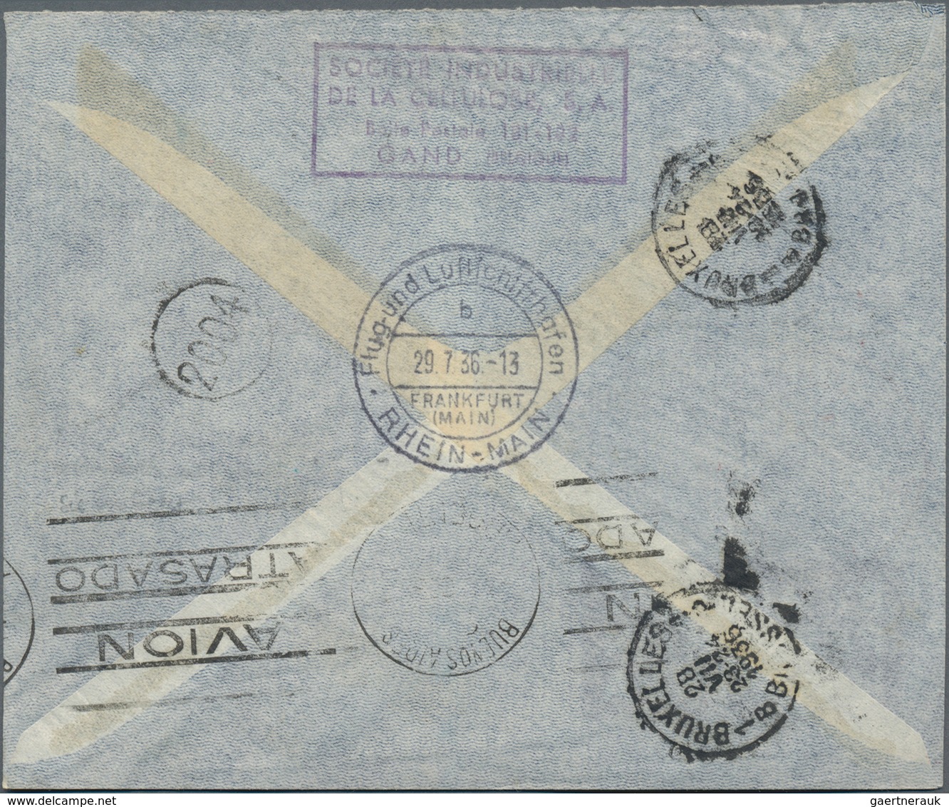 Belgien: 1936, 10th SOUTHAMERICA FLIGHT (Sieger 360 B), Cover With 4-colour Franking Albert I From G - Unused Stamps