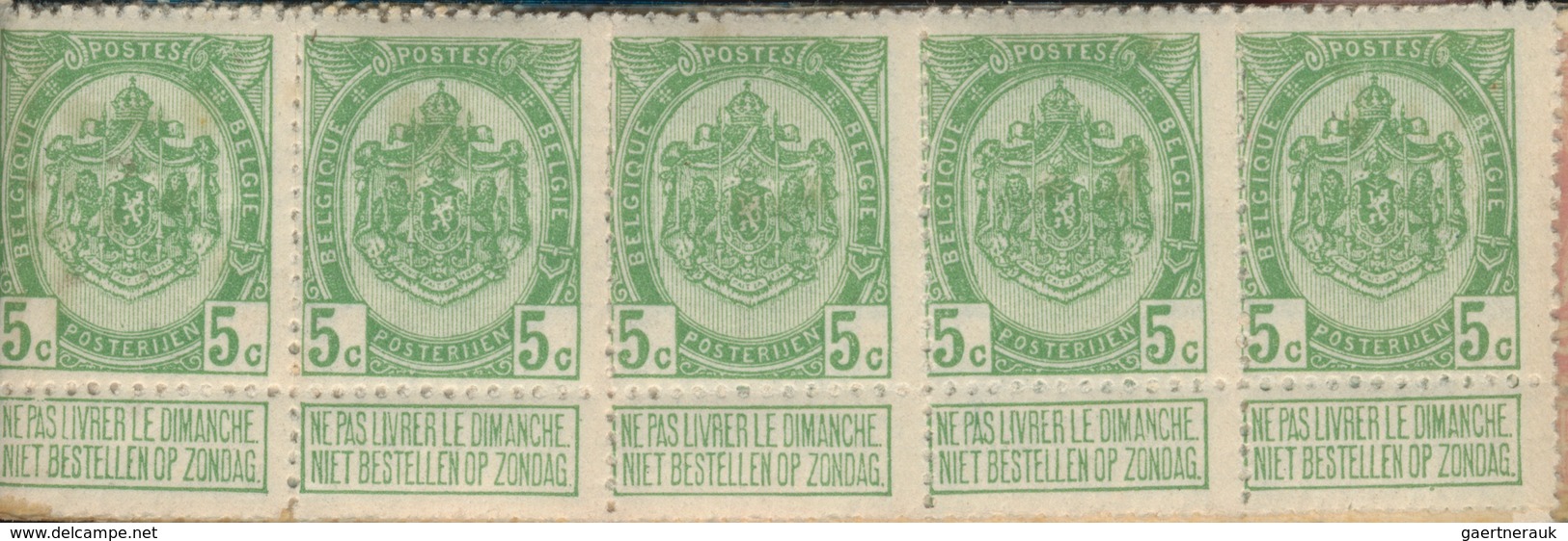Belgien - Markenheftchen: 1907, Booklet 2.05fr. With Four Panes Of 5c. Green And Two Panes Of 10c. R - 1907-1941 Old [A]