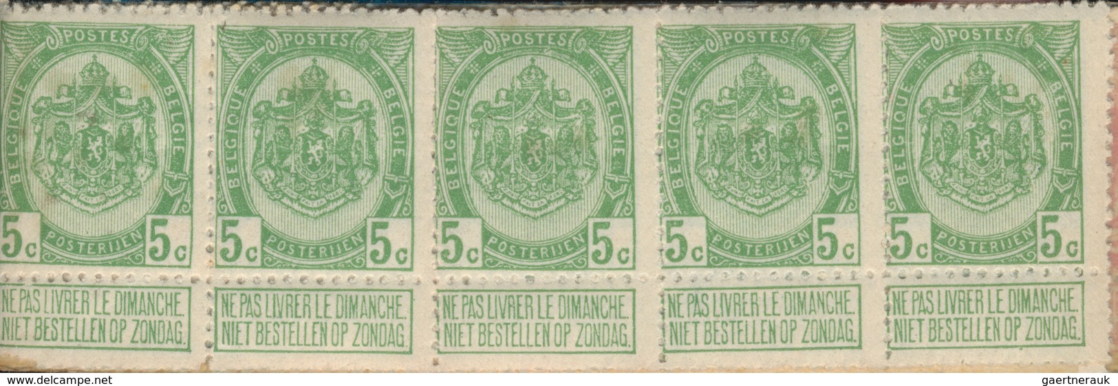 Belgien - Markenheftchen: 1907, Booklet 2.05fr. With Four Panes Of 5c. Green And Two Panes Of 10c. R - 1907-1941 Oude [A]