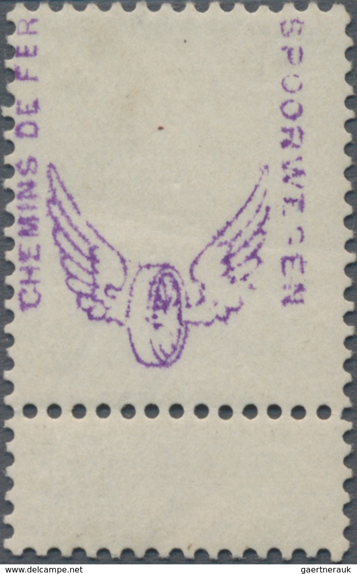Belgien - Eisenbahnpaketmarken: 1915, Winged Wheel Overprints, Essay Of Surcharge On Empty Field Wit - Reisgoedzegels [BA]