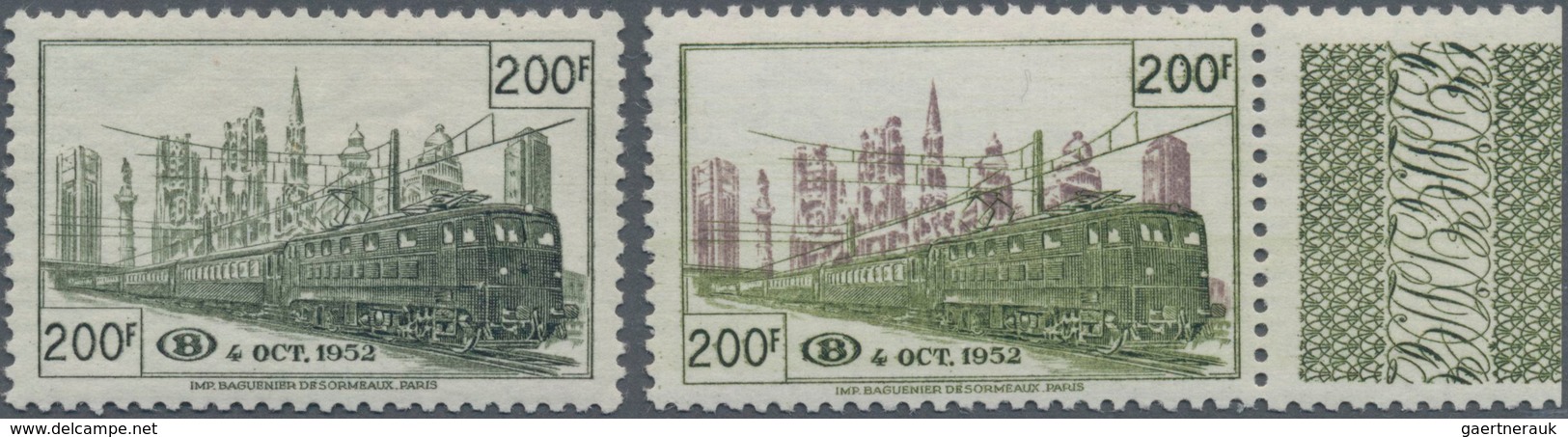 Belgien - Eisenbahnpaketmarken: 1953, Nord-Süd-Verbindung In Brüssel, "200 Fr Inbetriebnahme" Und "2 - Reisgoedzegels [BA]