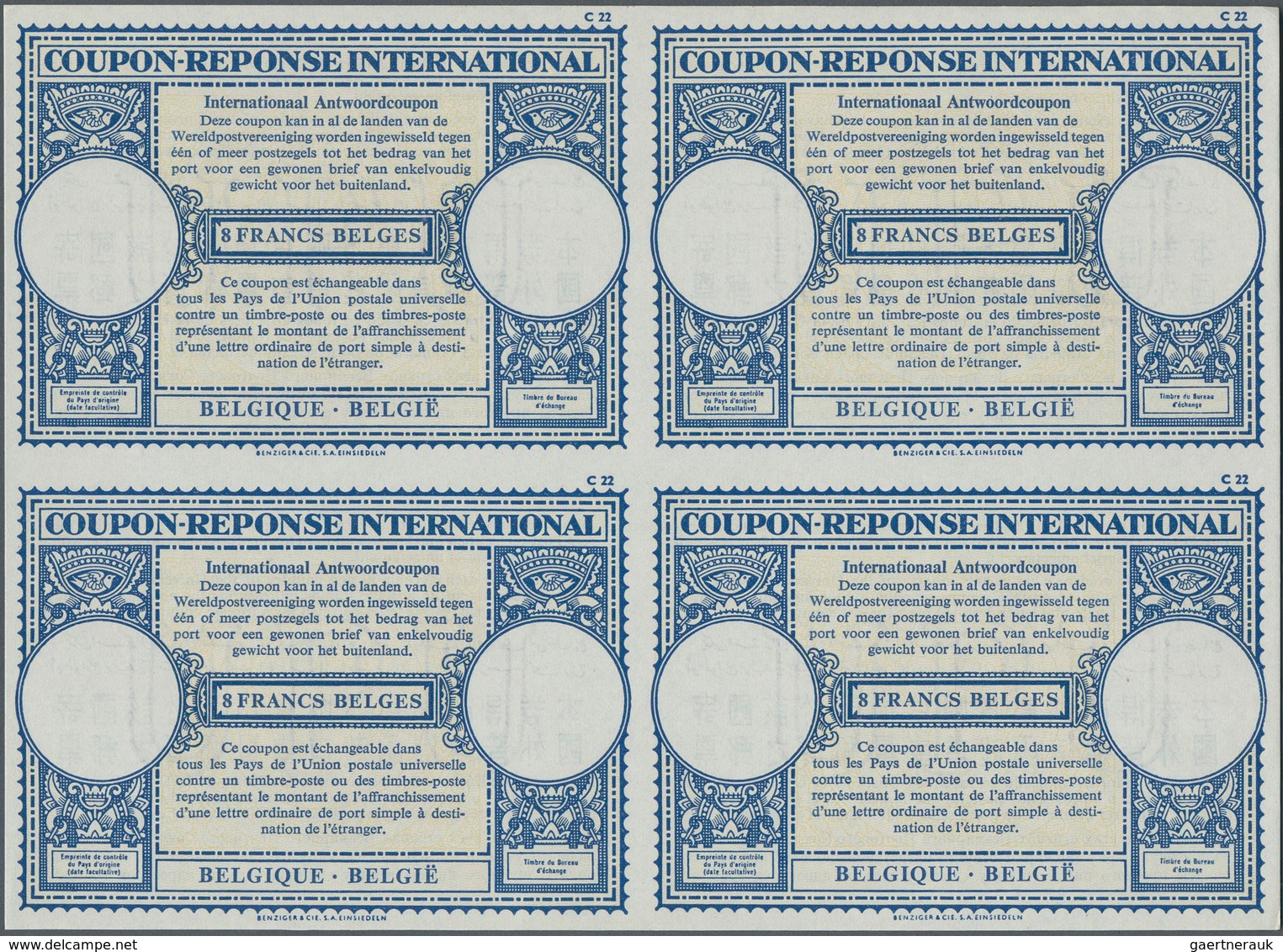 Belgien - Ganzsachen: 1964. International Reply Coupon 8 Francs Belges (London Type) In An Unused Bl - Andere & Zonder Classificatie