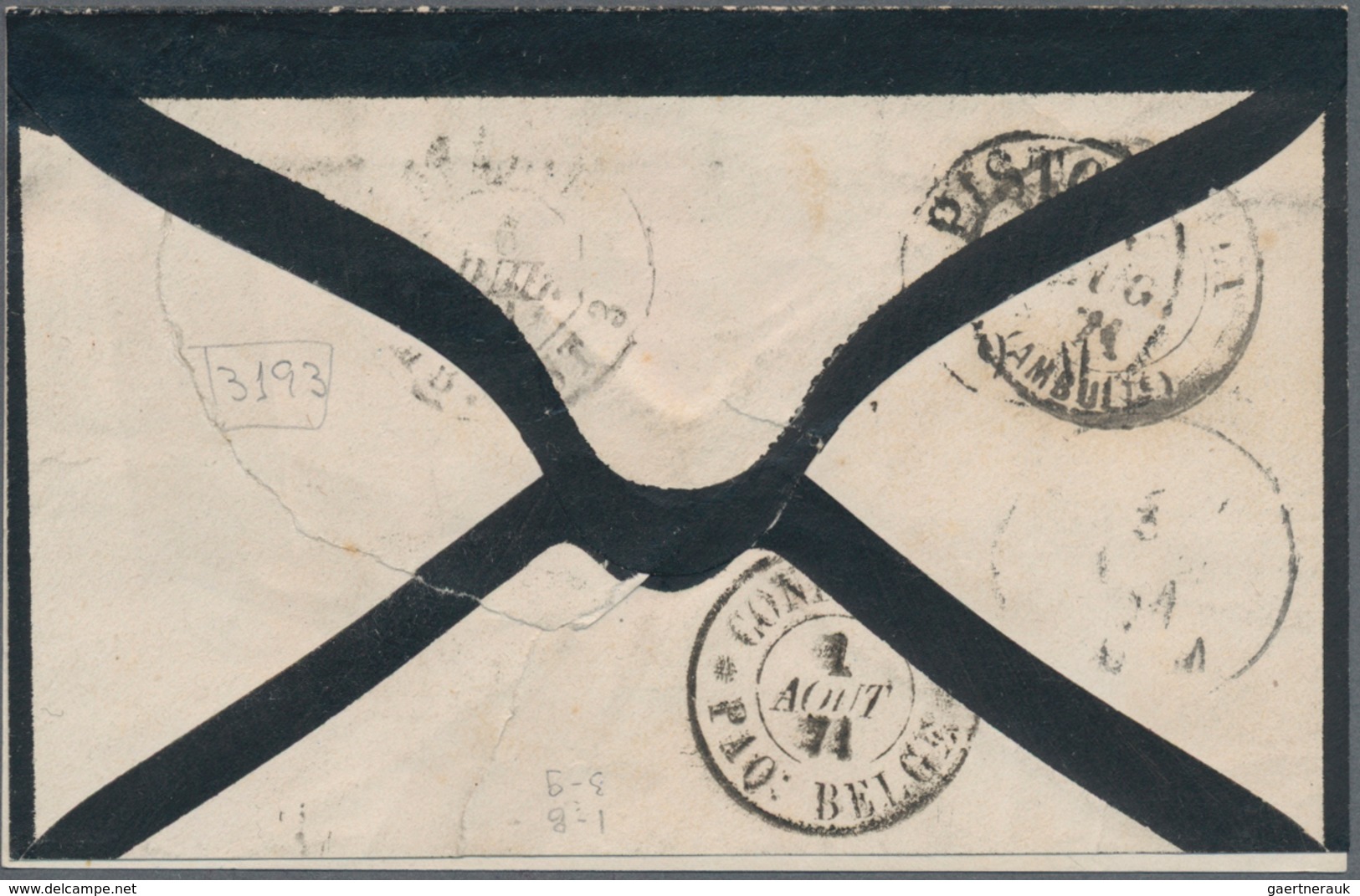 Belgien - Besonderheiten: 1871, Italy To Argentinia Via Belgium: 60c. Violet, Horizontal Pair (corne - Other & Unclassified