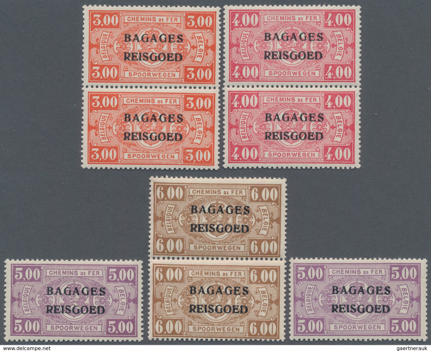 Belgien - Besonderheiten: PARCEL POST 1935, Railway Parcel Stamps With Two-line Opt. ‚BAGAGES / REIS - Otros & Sin Clasificación