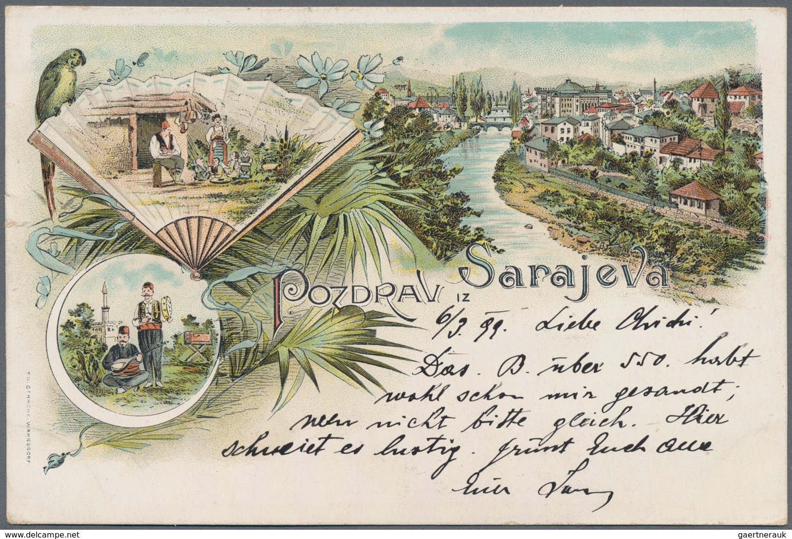 Bosnien Und Herzegowina (Österreich 1879/1918): 1899. Attractive SARAJEVO Picture Postcard To An Add - Bosnië En Herzegovina