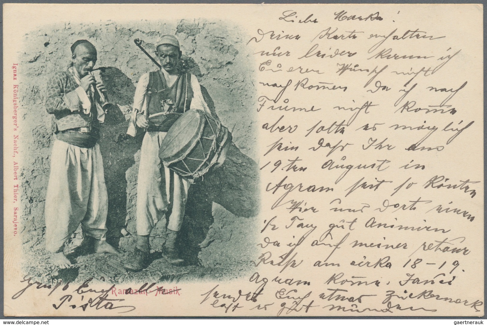 Bosnien Und Herzegowina (Österreich 1879/1918): 1899. Two Post Cards (one From Sarajevo Ro Crikvenic - Bosnië En Herzegovina