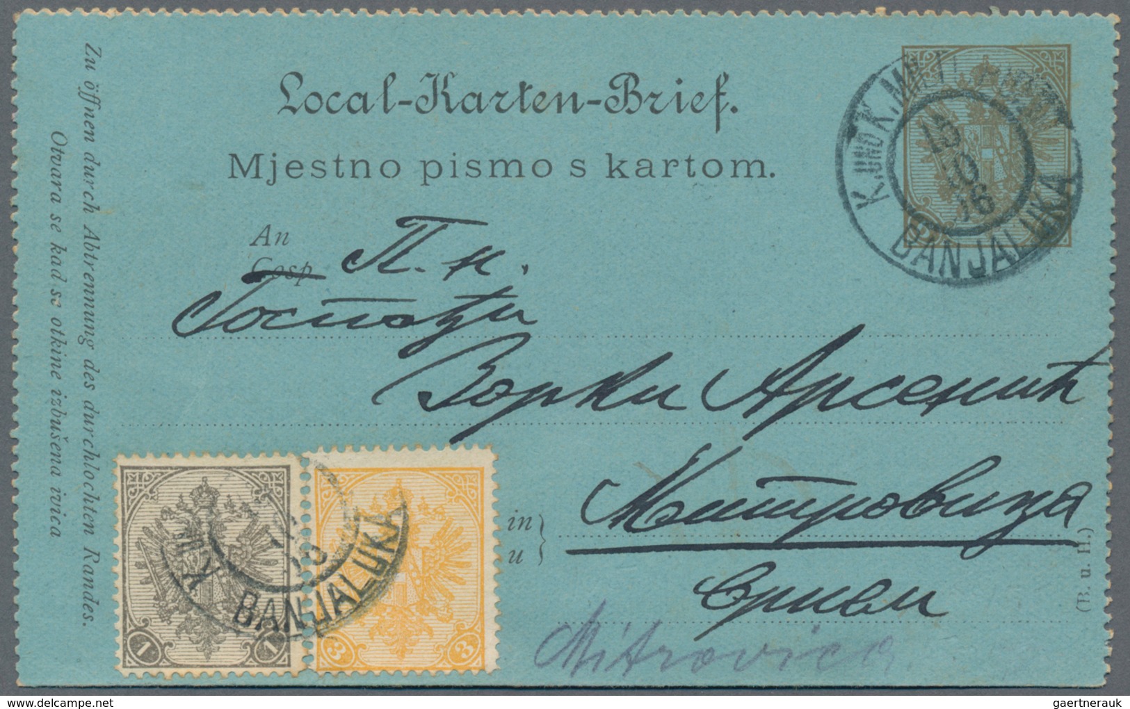 Bosnien Und Herzegowina (Österreich 1879/1918): 1893/1906. Two Postal Stationery Letter Cards, The F - Bosnia And Herzegovina