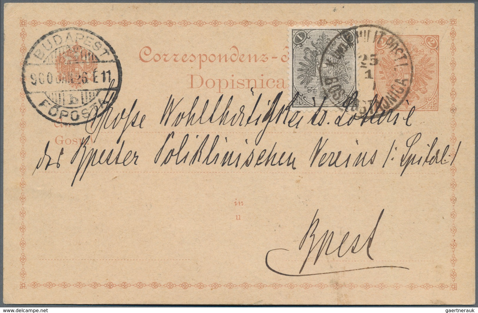 Bosnien Und Herzegowina (Österreich 1879/1918): 1900. 2 (kr) Brown/chamois, "Arms" Type Stationery C - Bosnia And Herzegovina