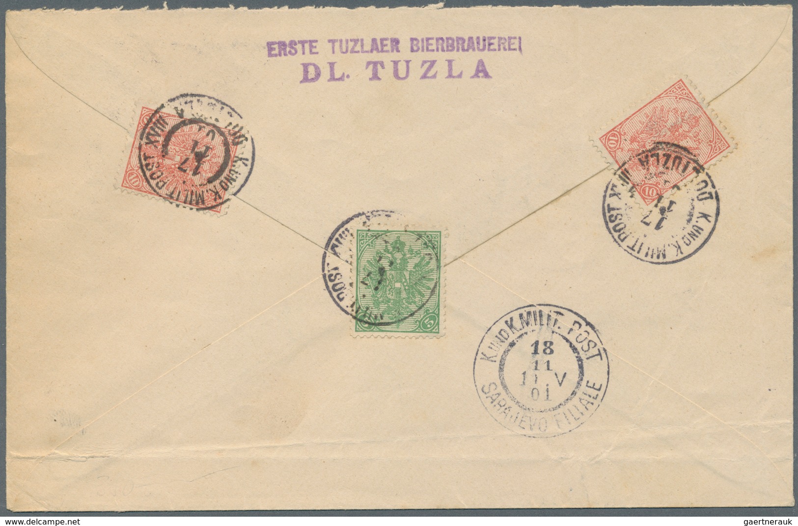 Bosnien Und Herzegowina (Österreich 1879/1918): 1901, Registered Cover (crease) To Sarajevo Franked - Bosnië En Herzegovina