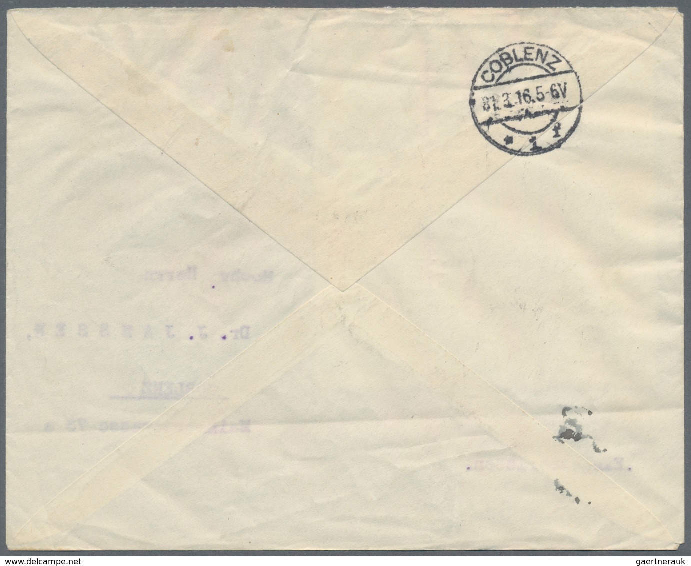 Bosnien Und Herzegowina (Österreich 1879/1918): 1916. Registered Cover (light Fold) To COBLENZ Beari - Bosnia And Herzegovina