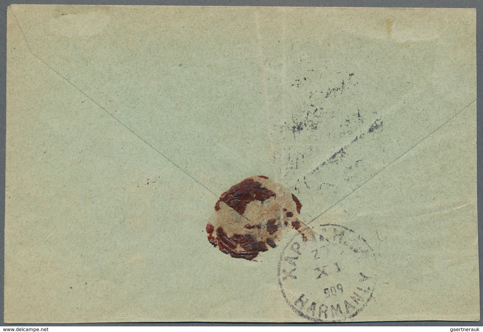 Bulgarien: 1909. Smaller Letter (reduced At Left And Bottom), Registered To An Address In HARMANI, C - Brieven En Documenten