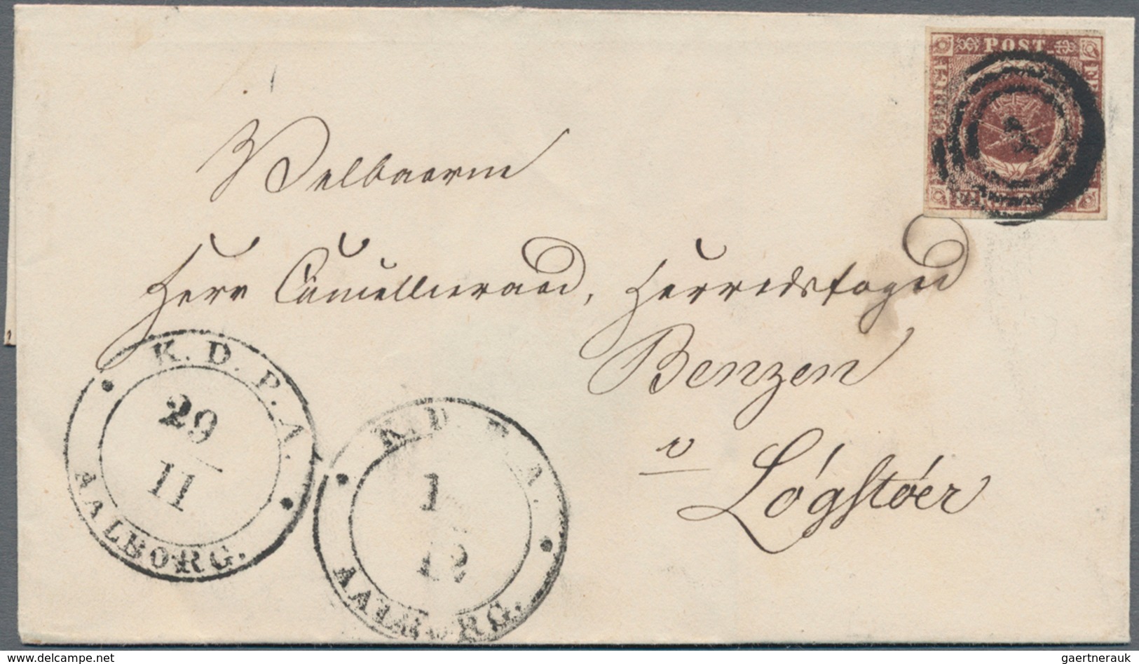 Dänemark: 1851 Issue 4RBS, Thiele, Very Fine With Four Wide Margins Tied By Numeral „4“ On Cover Sho - Ongebruikt