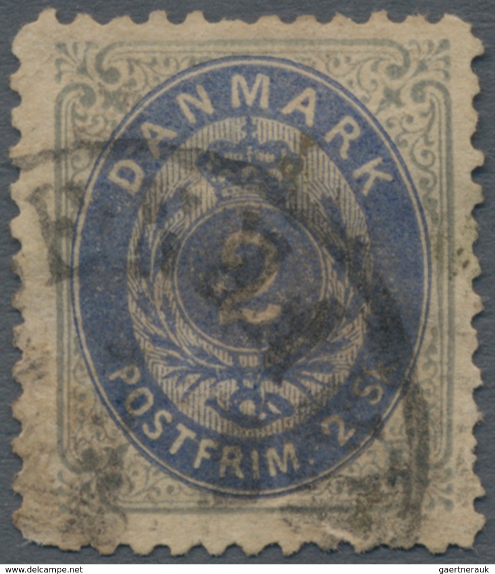 Dänemark: 1871, 2s. Grey/ultramarine, Line Perf. 12½, Used Copy, Faults. Mi. 3.200,- €. - Ongebruikt