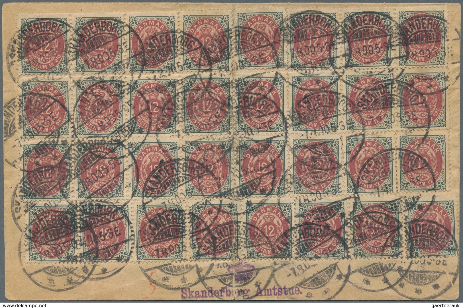 Dänemark: 1875/03, 4 Und 12 Ö. Ziffern Vs. Und 32 Werte 12 Ö, Teils In Einheiten Rs. Auf "Adressebre - Ongebruikt