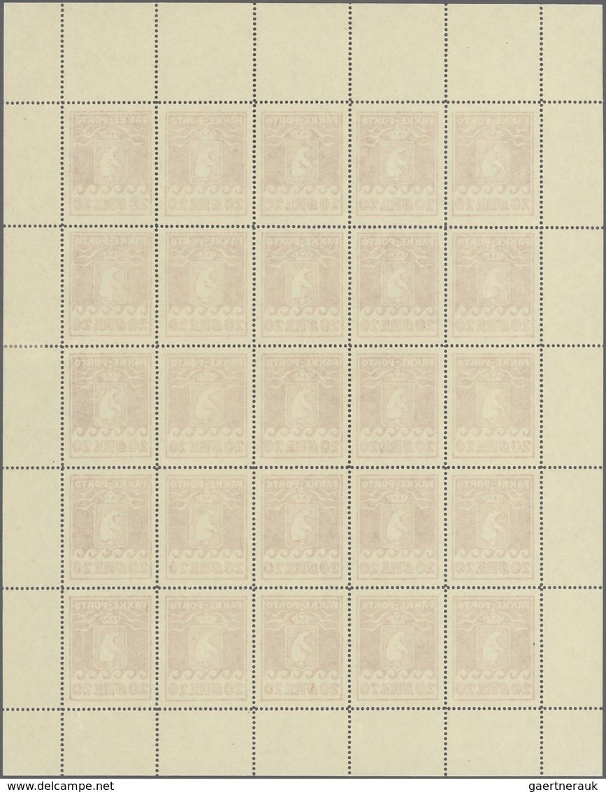 Dänemark - Grönländisches Handelskontor: 1915, 20ö. Red, Perf. 11¼, Complete (folded) Sheet Of 25 St - Other & Unclassified