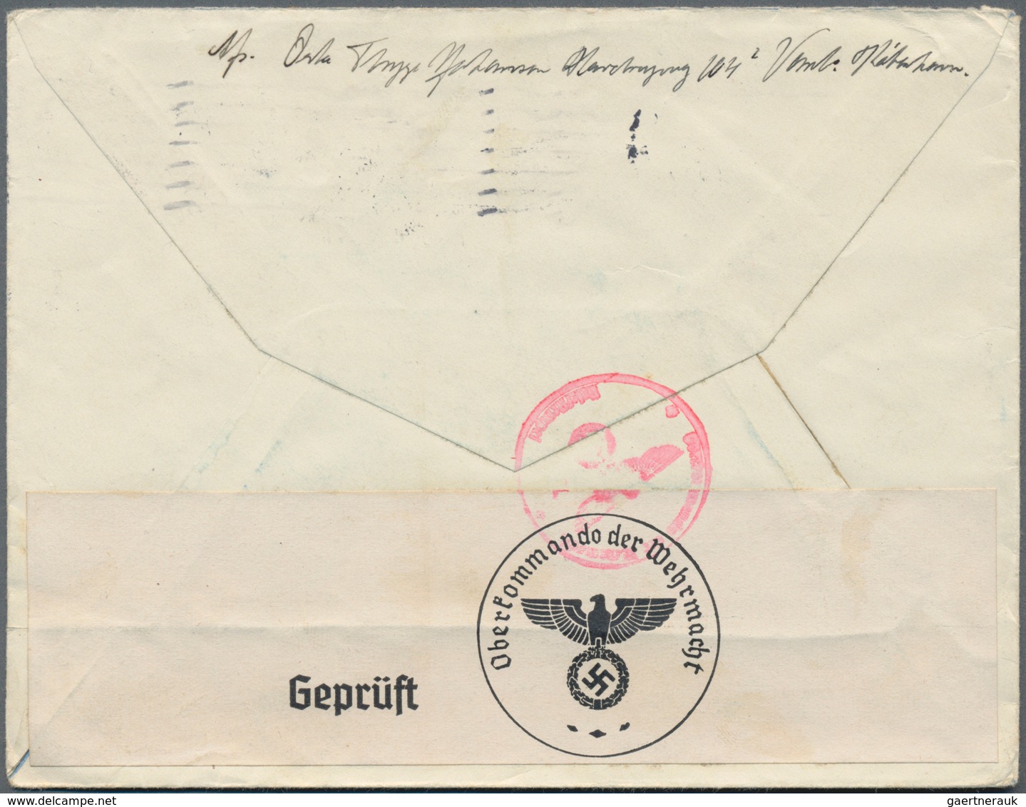 Dänemark - Grönland: 1940, INCOMING CENSORED MAIL: Denmark, 20 On 15 Öre Red, Single Franking On Cov - Covers & Documents