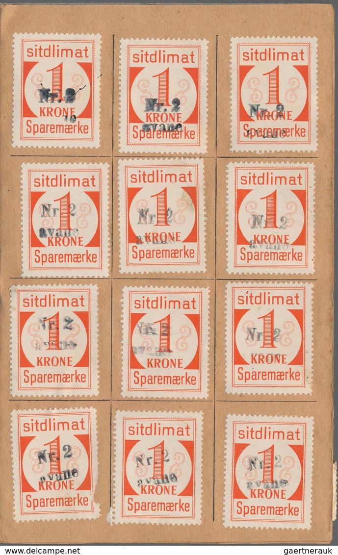 Dänemark - Grönland: 1950 Saving Stamps Booklet In Grey Containing The Maximum Of 144 Large-numeral - Covers & Documents