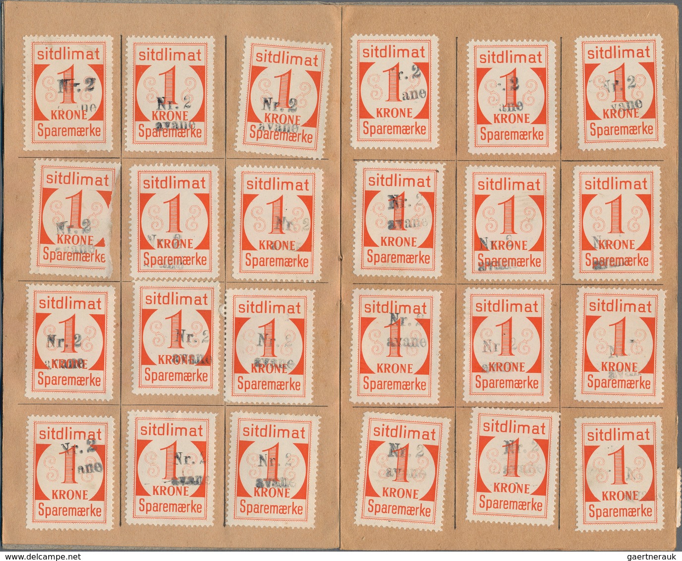 Dänemark - Grönland: 1950 Saving Stamps Booklet In Grey Containing The Maximum Of 144 Large-numeral - Lettres & Documents