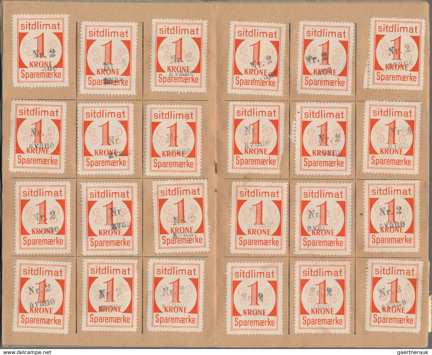 Dänemark - Grönland: 1950 Saving stamps booklet in grey containing the maximum of 144 large-numeral