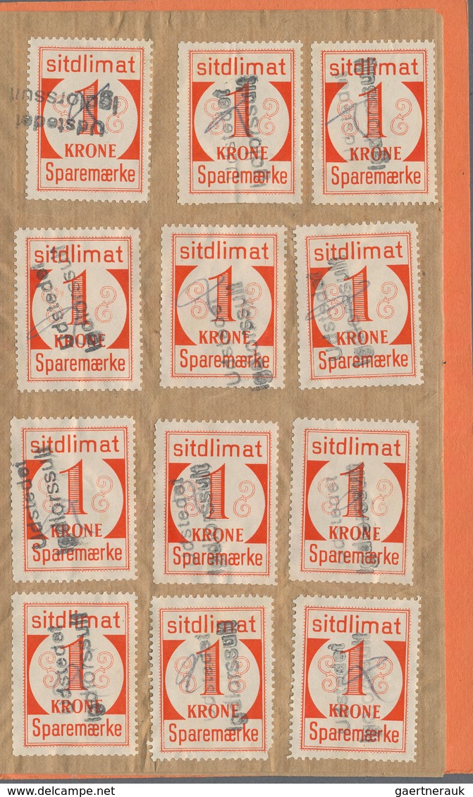 Dänemark - Grönland: 1950 Saving Stamps Booklet In Red-orange Containing 35 Large-numeral Postal Sav - Covers & Documents