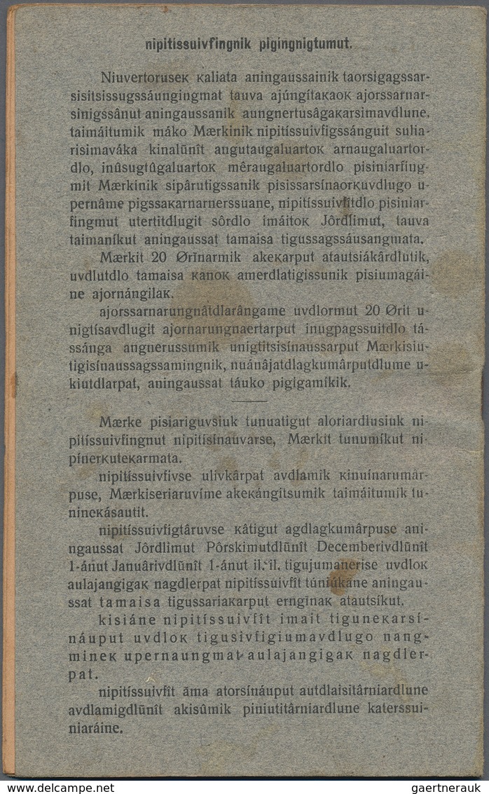 Dänemark - Grönland: 1950 Saving Stamps Booklet In Grey Containing 13 Large-numeral Postal Saving St - Cartas & Documentos