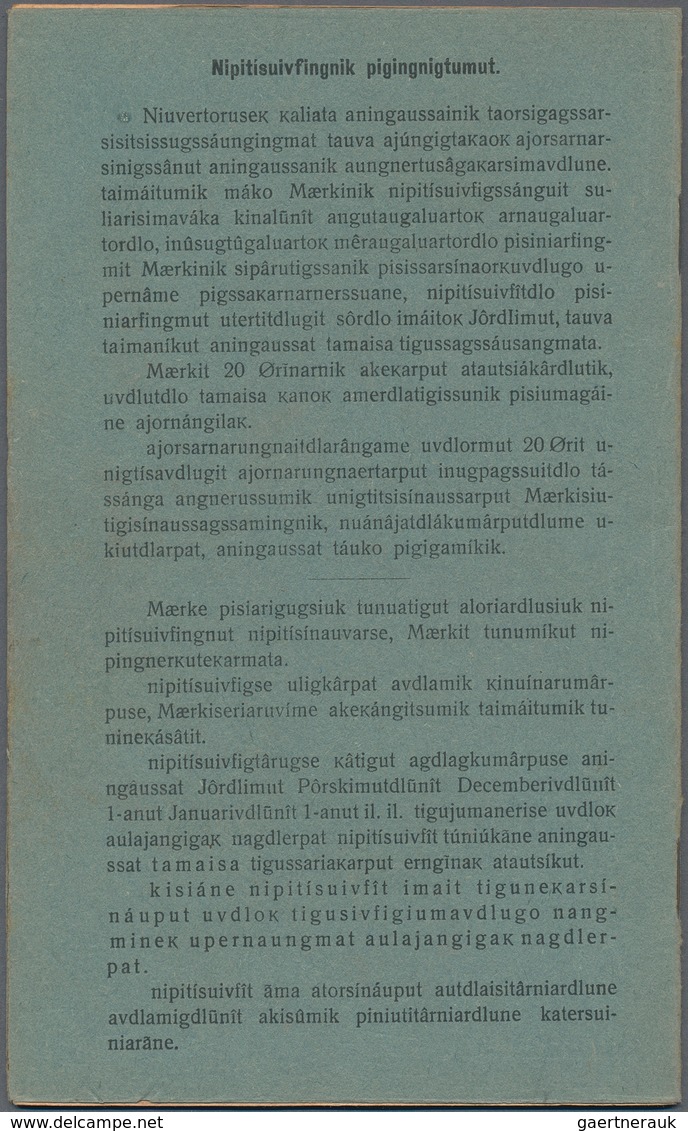 Dänemark - Grönland: 1950's Saving Stamps Booklet In Grey-green Containing 22 Large-numeral Postal S - Brieven En Documenten