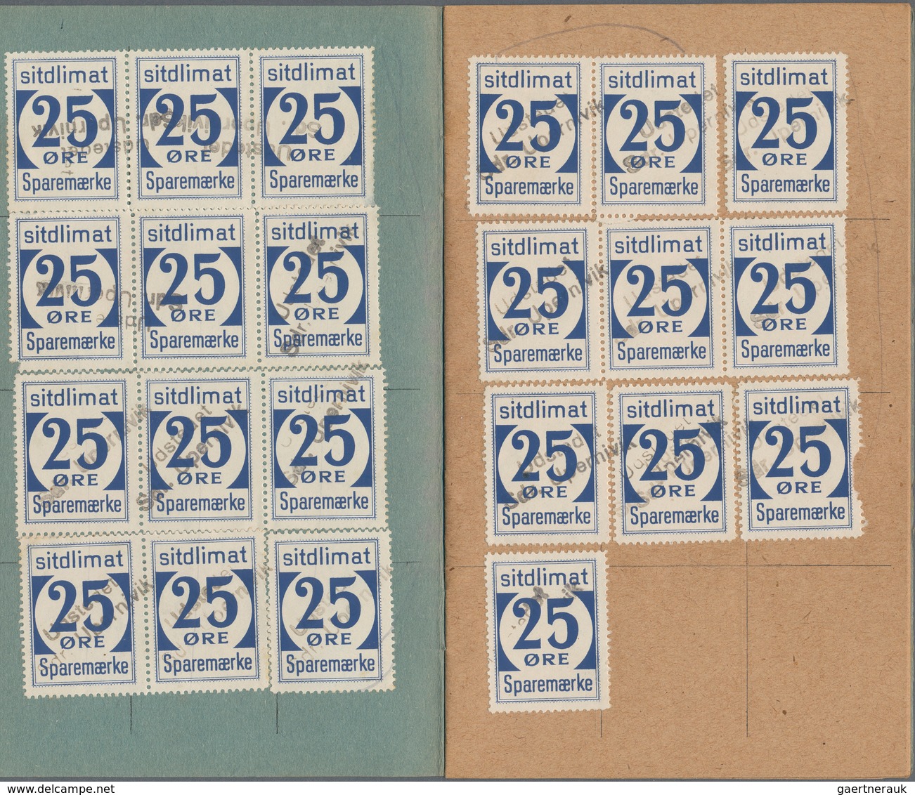 Dänemark - Grönland: 1950's Saving Stamps Booklet In Grey-green Containing 22 Large-numeral Postal S - Brieven En Documenten