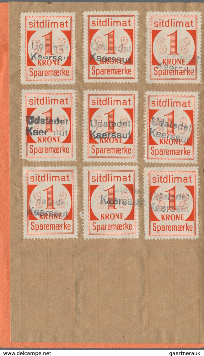 Dänemark - Grönland: 1951 Saving Stamps Booklet In Red-orange Containing 45 Large-numeral Postal Sav - Brieven En Documenten