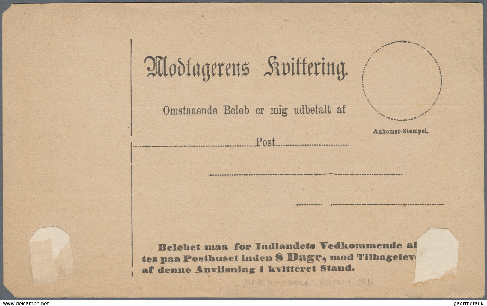 Dänemark - Ganzsachen: 1875/80 Two Forms For Postal Money Orders, Different Types, Once With 18 At B - Postwaardestukken