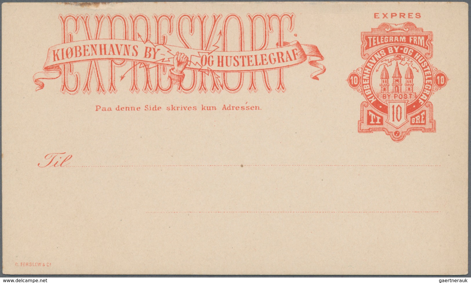 Dänemark - Ganzsachen: 1881/88 Seven Unused Postal Stationery Cards Of Private Townpost Of Copenhagu - Postal Stationery