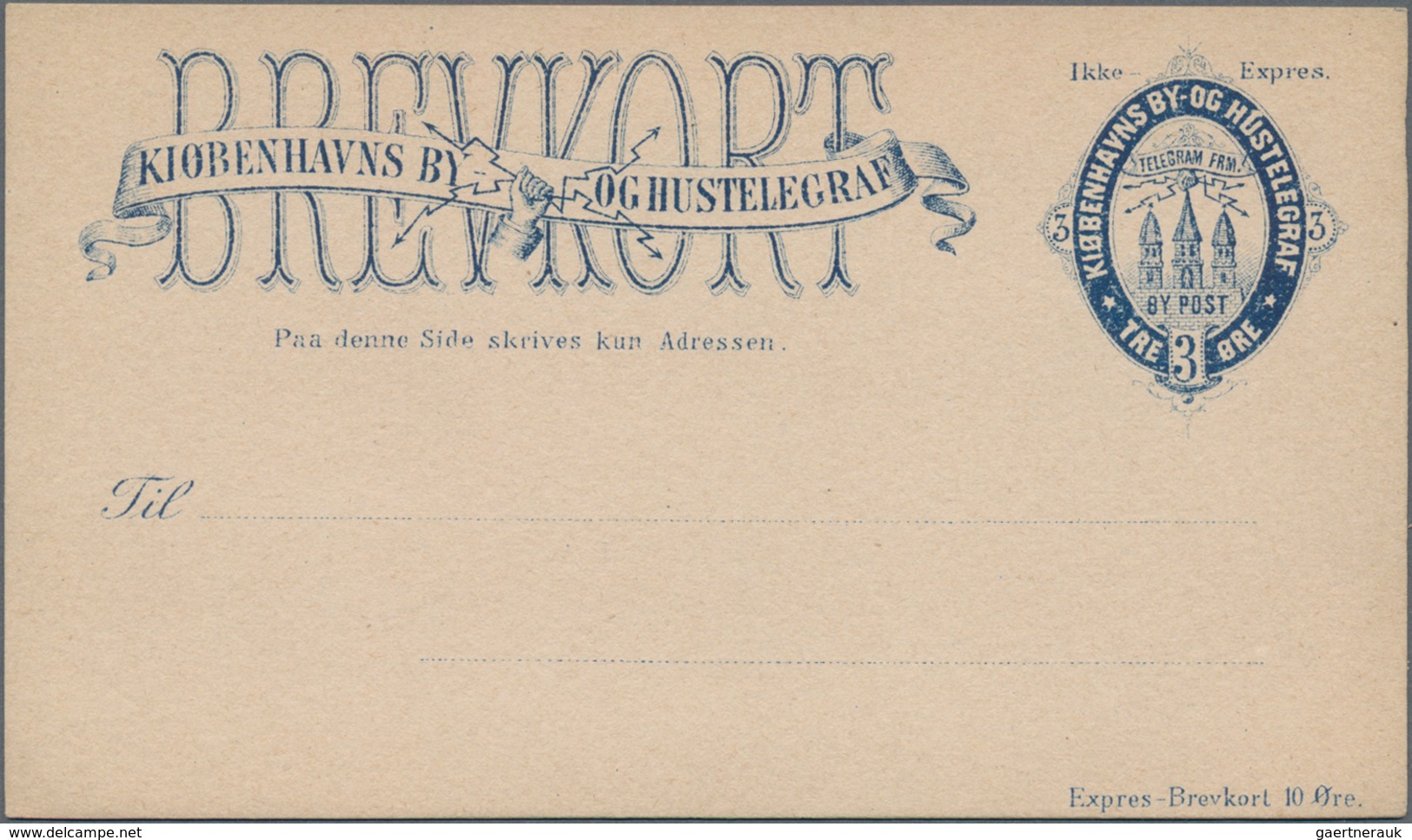 Dänemark - Ganzsachen: 1881/88 Seven Unused Postal Stationery Cards Of Private Townpost Of Copenhagu - Postwaardestukken