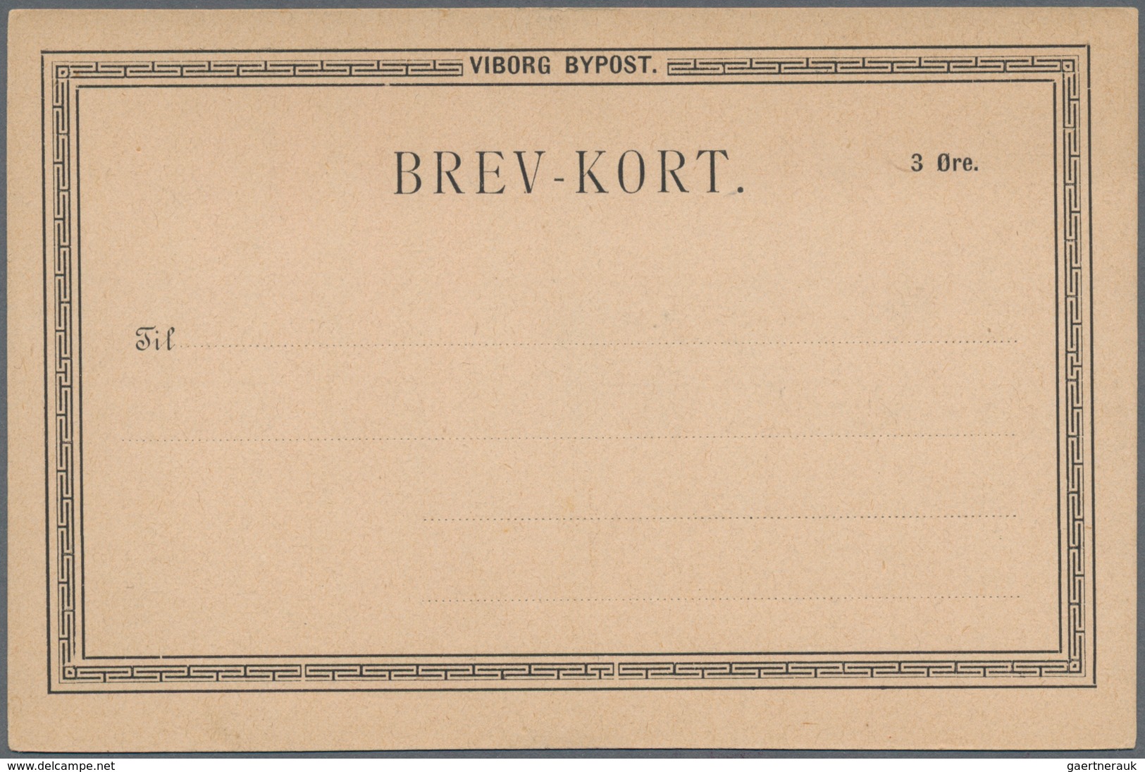 Dänemark - Ganzsachen: 1887/88 Two Unused Postal Stationery Cards Of Private Townpost Of Viborg 3 ör - Enteros Postales