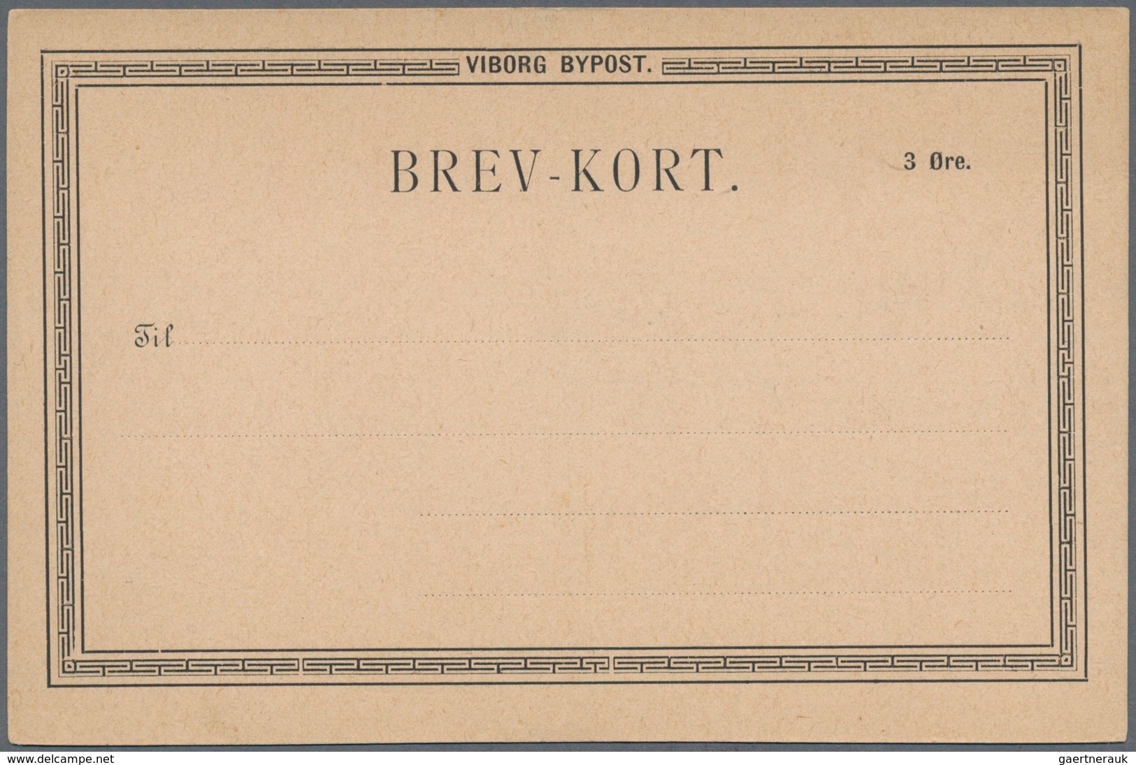 Dänemark - Ganzsachen: 1887/88 Two Unused Postal Stationery Cards Of Private Townpost Of Viborg 3 ör - Postwaardestukken