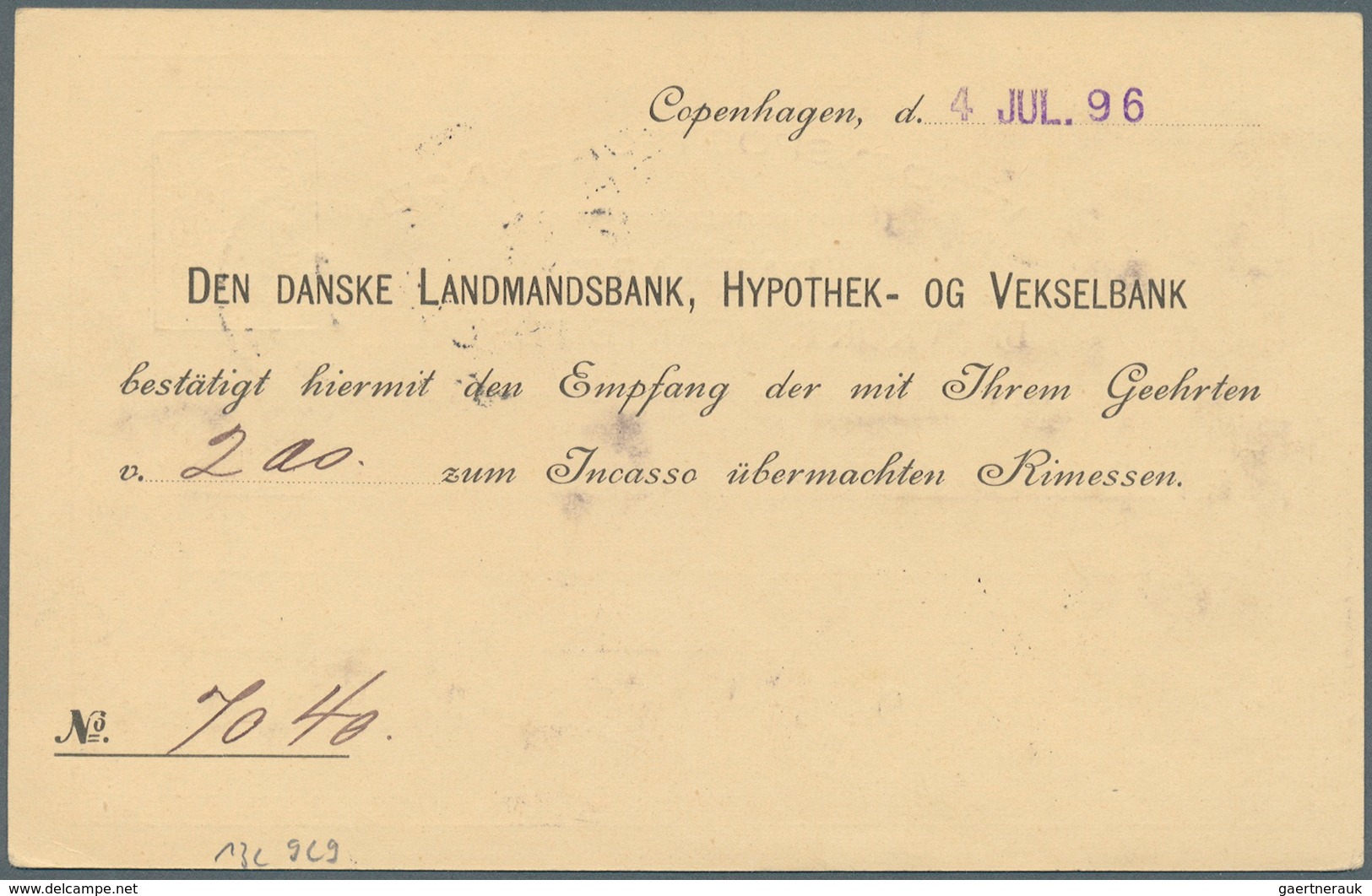 Dänemark - Ganzsachen: GSK 10 Öre Karmin In Seltener Auflage "mit Kleinen Eckziffern" Gebr. 1896 Mit - Enteros Postales