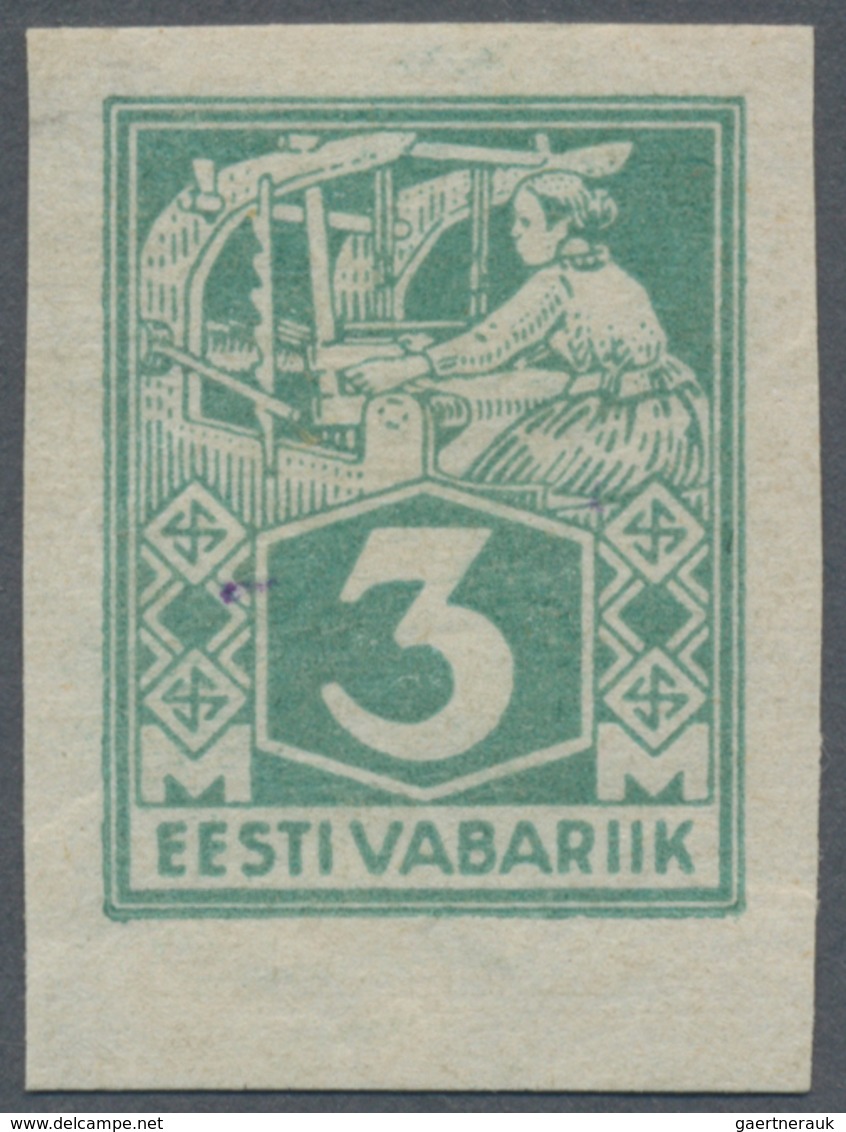 Estland: 1924, Postage Stamp Craftsman 3 M Proof, Mint, "genuine And Perfect", Photo-certificate Löb - Estland