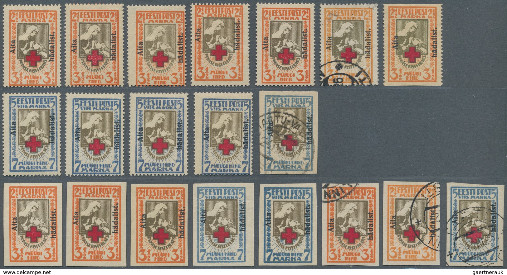 Estland: 1923, Welfare 2½ M / 3½ M Horizontal Imperforated, As Well As Four-sided Perforated And Cut - Estonia