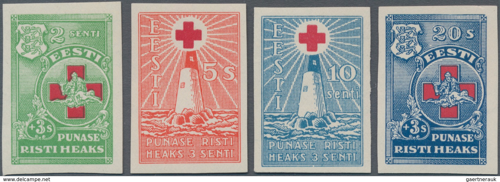 Estland: 1931, Red Cross, Proof For Complete Complete Set Mnh. 2 And 20 S. Show Little Gum Toning. E - Estonie