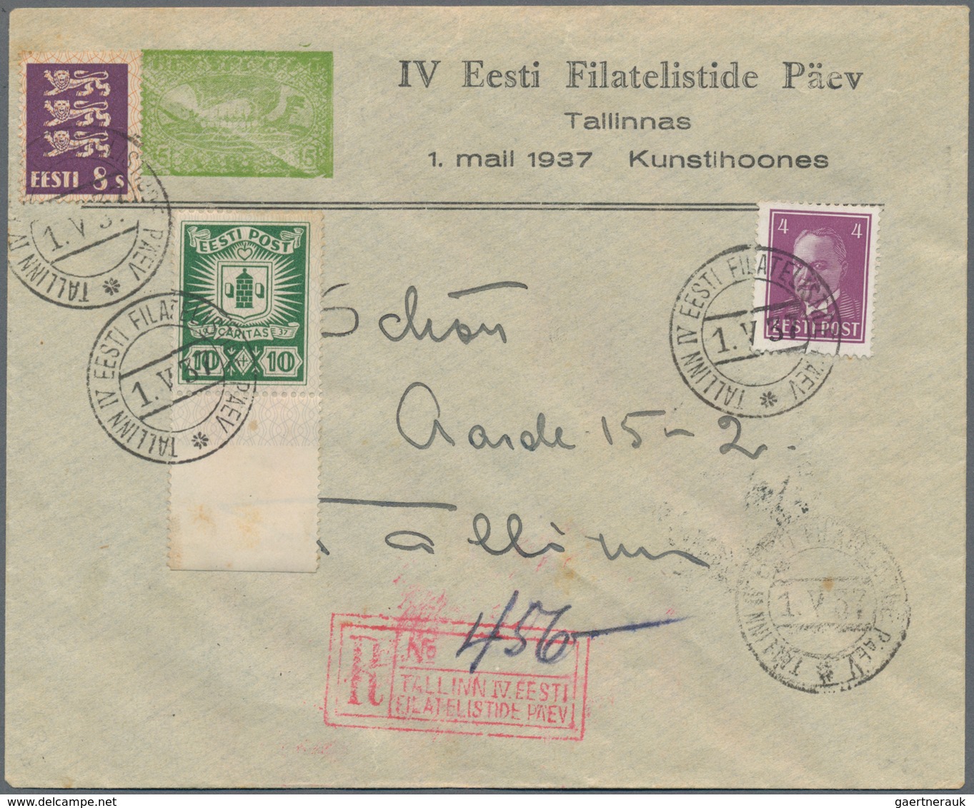 Estland: 1937/1939. Three Registered Letter From Estonian Philatelic Exhibitions, The First From The - Estland