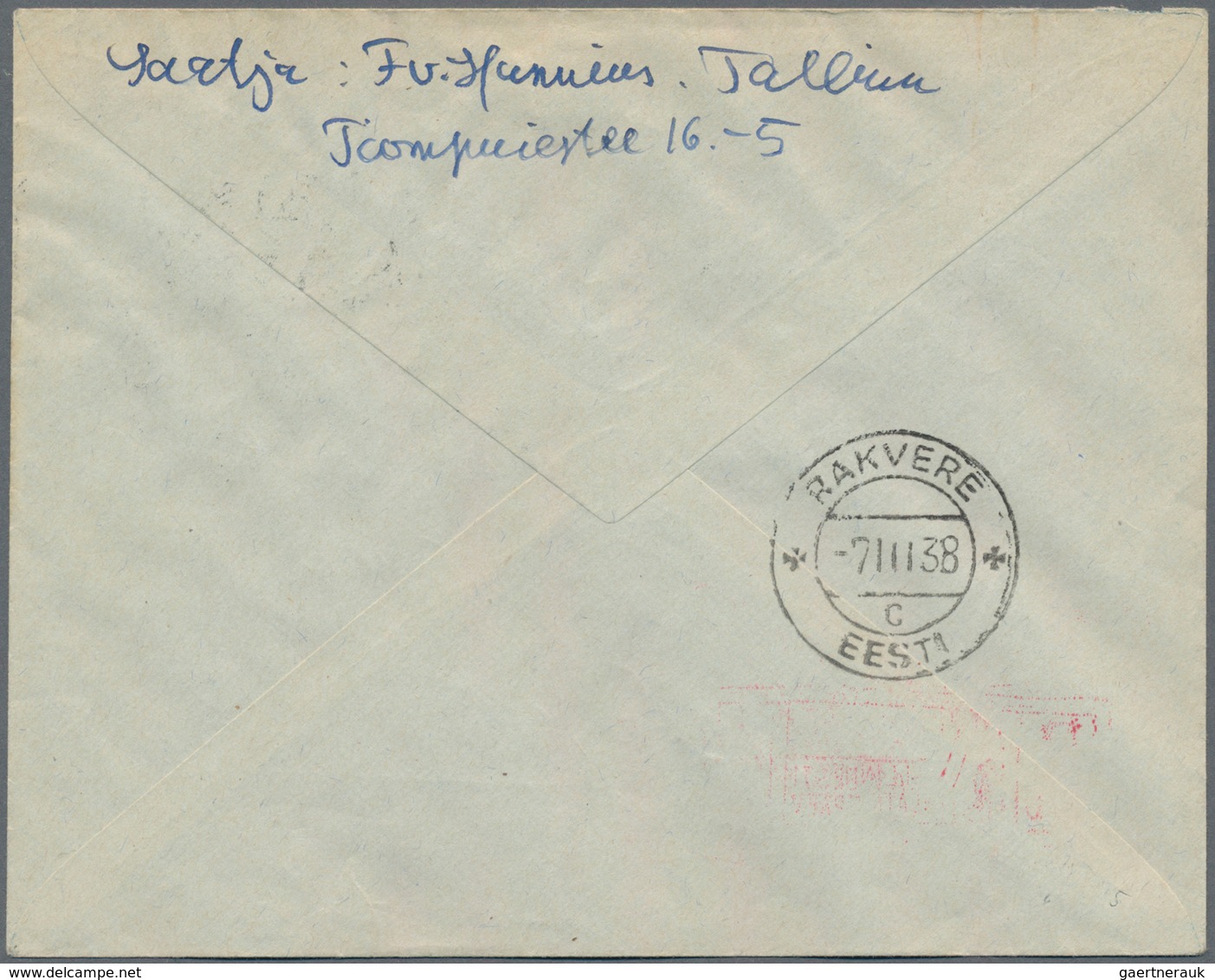 Estland: 1937/1939. Three Registered Letter From Estonian Philatelic Exhibitions, The First From The - Estonie