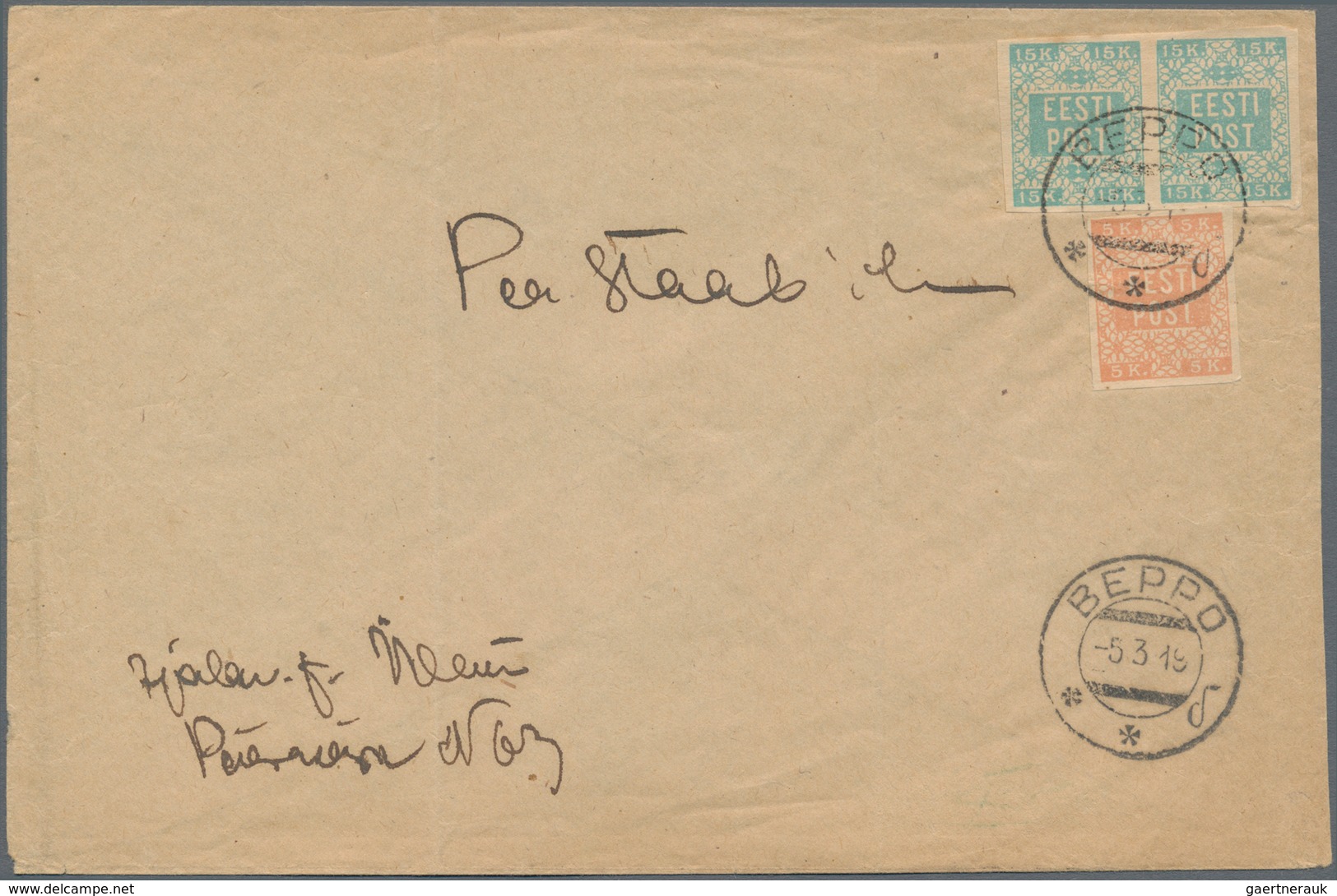 Estland - Stempel: 1918/1919, 4 Covers And Cards With Provisional Postmark LIHULA, NUIA (2) And WERR - Estland