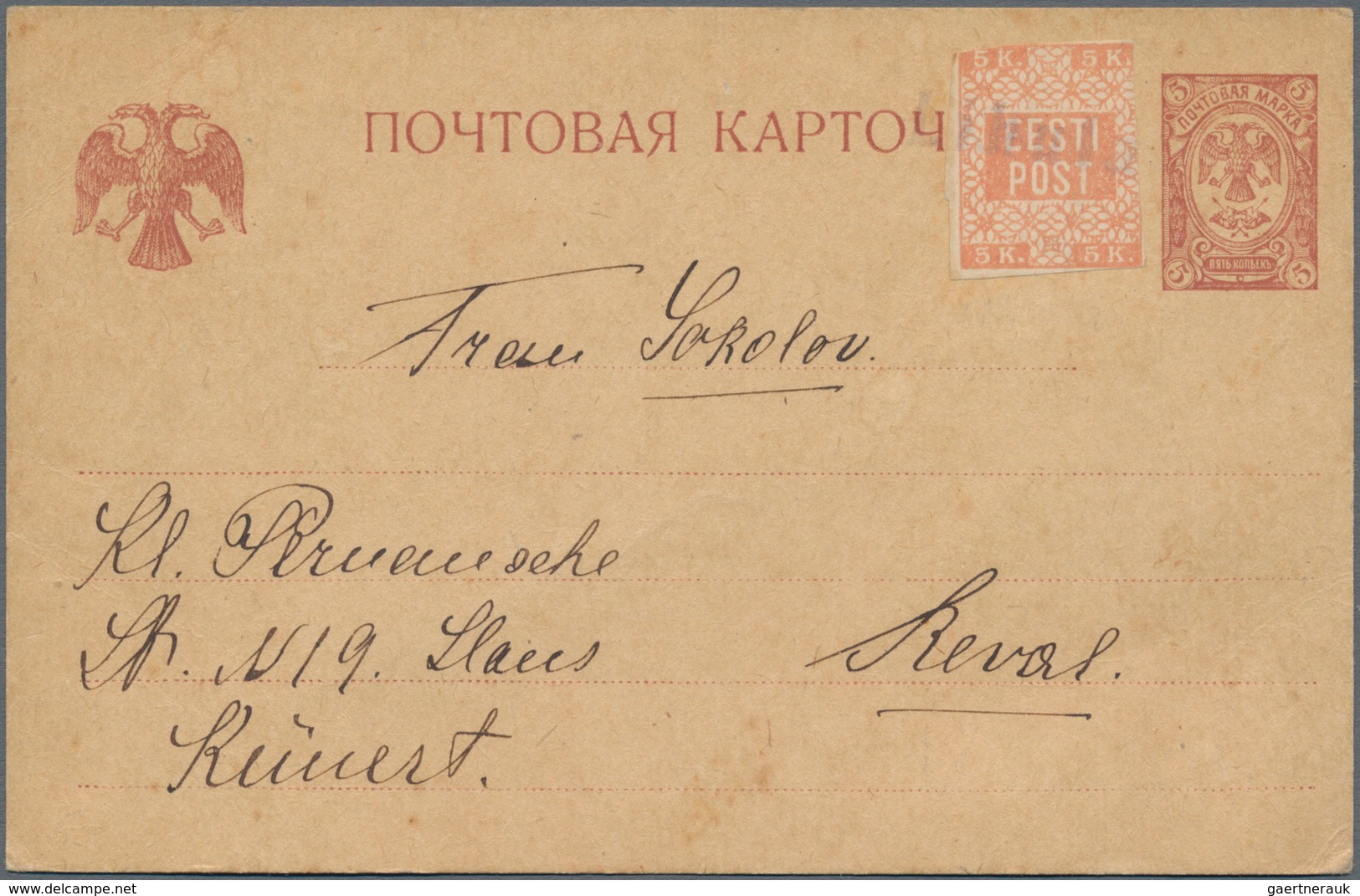 Estland - Stempel: 1918/1919, 4 covers and cards with provisional postmark LIHULA, NUIA (2) and WERR