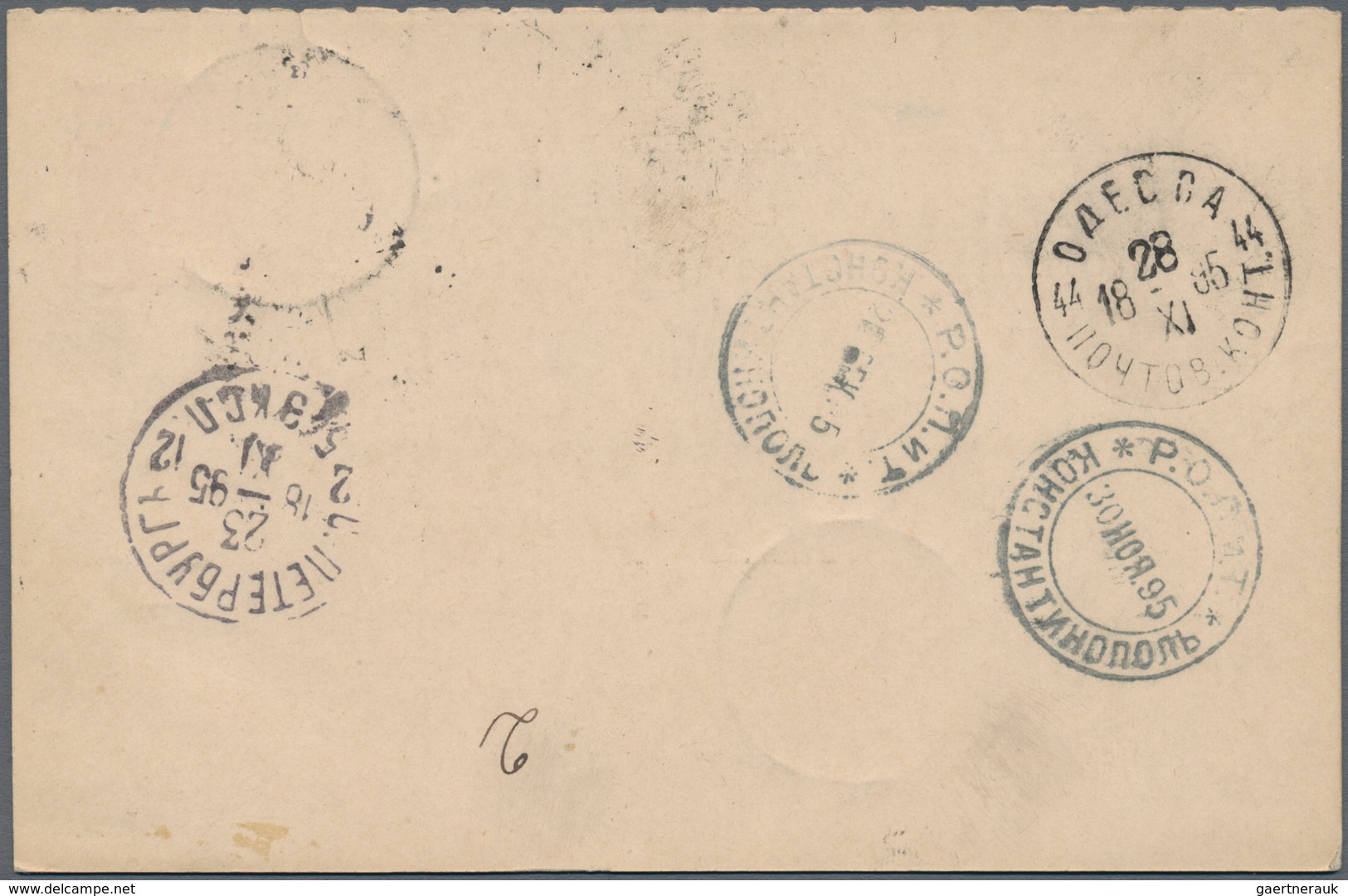 Finnland - Ganzsachen: 1895, Reply Card 10 P.+10 P. Uprated 25 P. For Reigstration Canc. "TAVEASTEHU - Postwaardestukken